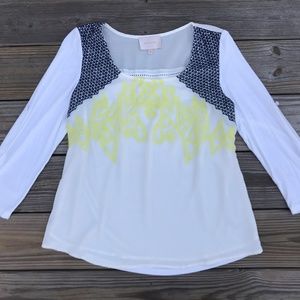 Sky Are Blue Women Top Blouse Shirt  White Size M